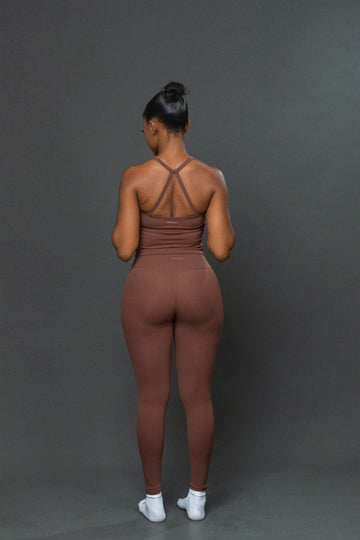 Basic cross back cami  (choco)