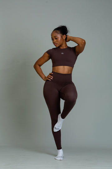 Stillness high waisted leggings (mahogany)
