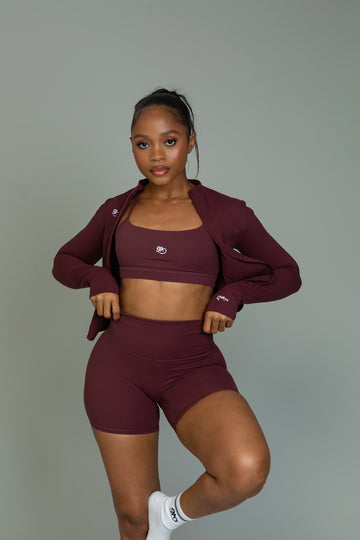 Poised 	high waisted shorts (mulberry)