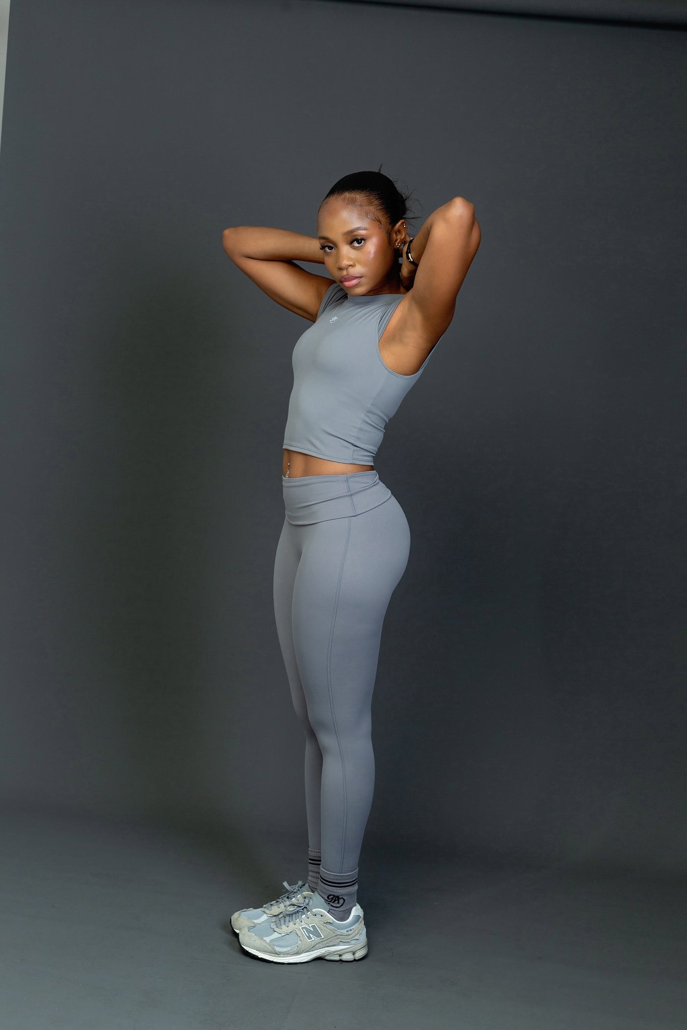 Fold-over leggings (steel)